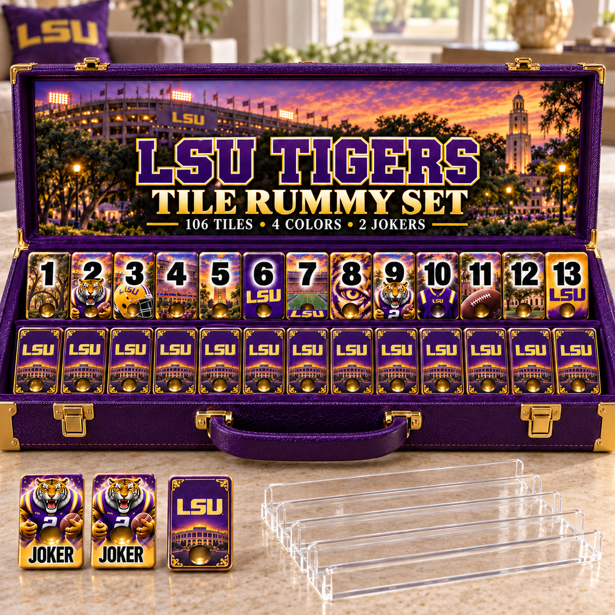 LSU Deluxe Rummy Game Set NTVA