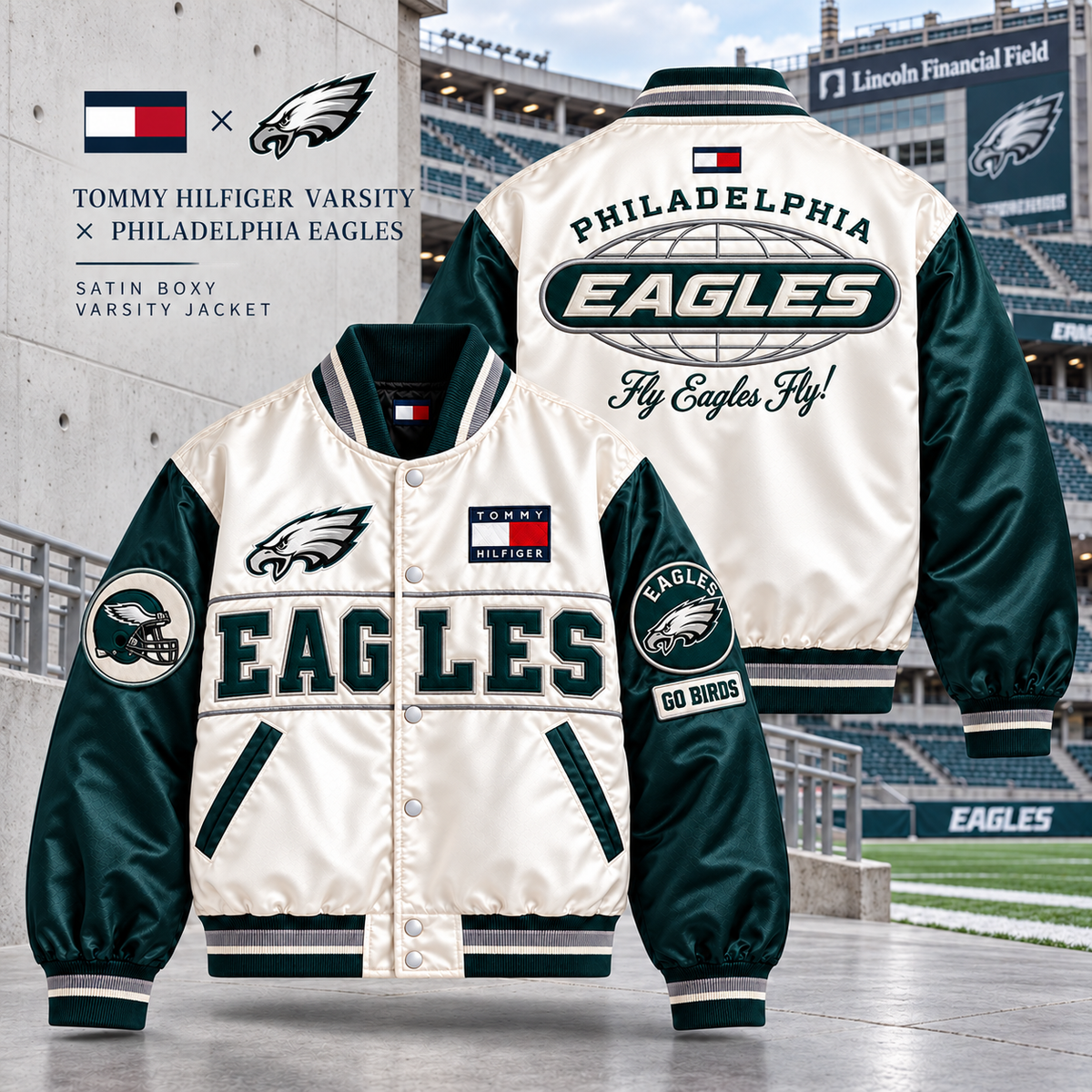 PLDE Satin Boxy Varsity Jacket NTKO
