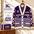 LSU Check Wool Blend Cardigan DNBN