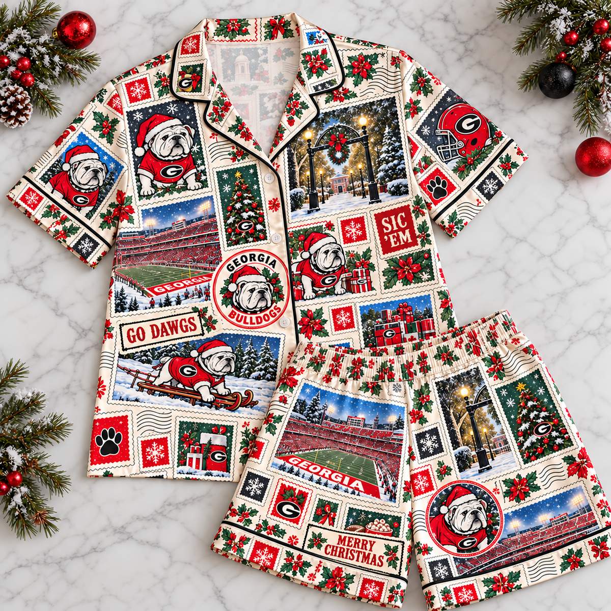 Premium GGBD Christmas Stamp Pajama Set NPL